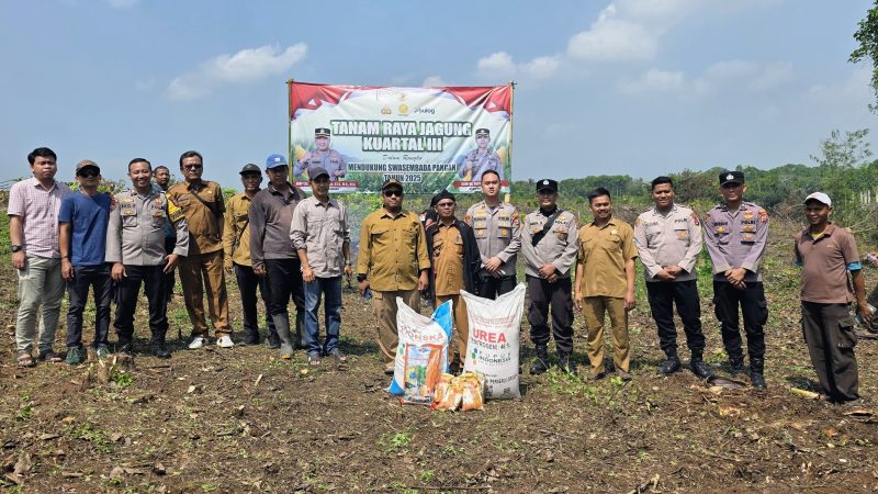 Dukung Ketahanan Pangan di Serang, Polsek Petir Tanam Jagung