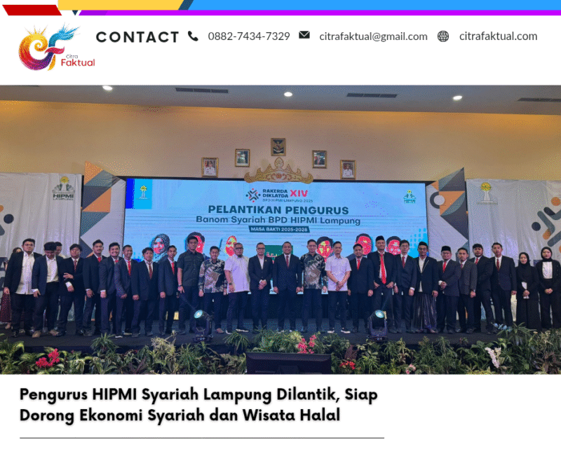 Pengurus HIPMI Syariah Lampung Dilantik, Siap Dorong Ekonomi Syariah dan Wisata Halal