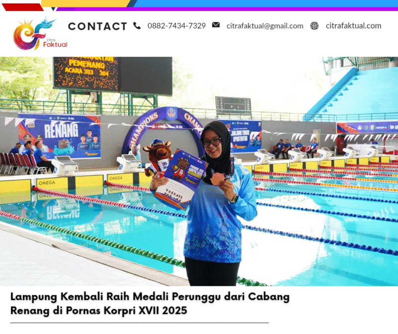 Lampung Kembali Raih Medali Perunggu dari Cabang Renang di Pornas Korpri XVII 2025