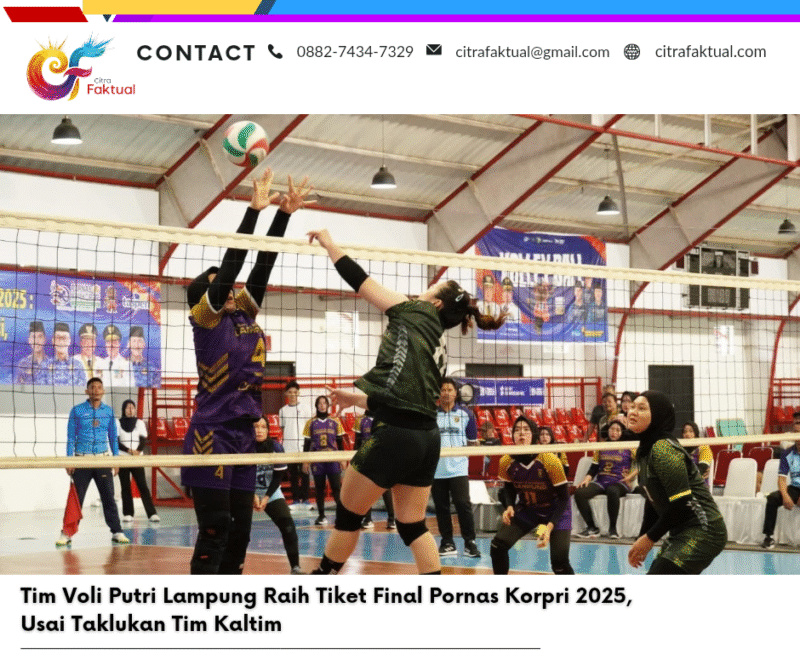 Tim Voli Putri Lampung Raih Tiket Final Pornas Korpri 2025, Usai Taklukan Tim Kaltim