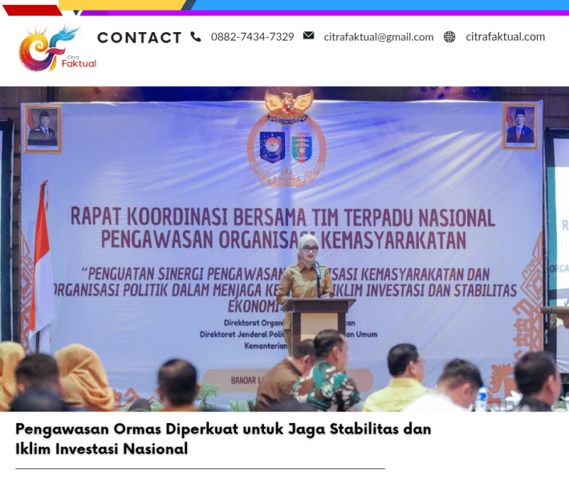 Pengawasan Ormas Diperkuat untuk Jaga Stabilitas dan Iklim Investasi Nasional