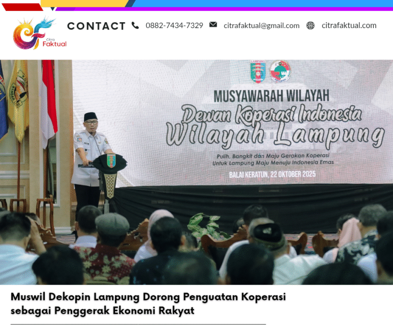 Muswil Dekopin Lampung Dorong Penguatan Koperasi sebagai Penggerak Ekonomi Rakyat