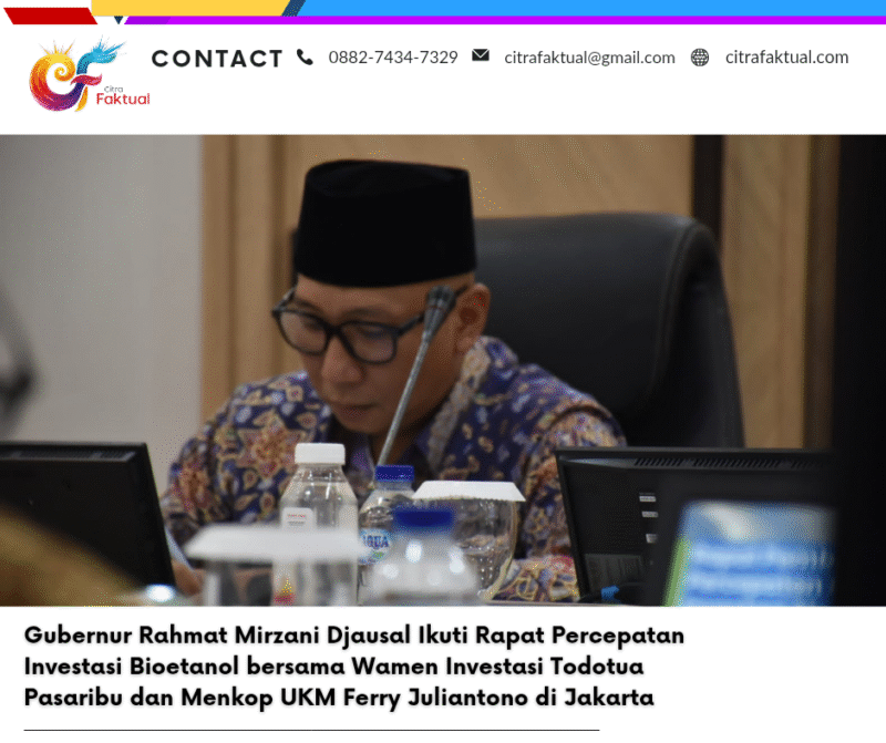 Gubernur Rahmat Mirzani Djausal Ikuti Rapat Percepatan Investasi Bioetanol bersama Wamen Investasi Todotua Pasaribu dan Menkop UKM Ferry Juliantono di Jakarta