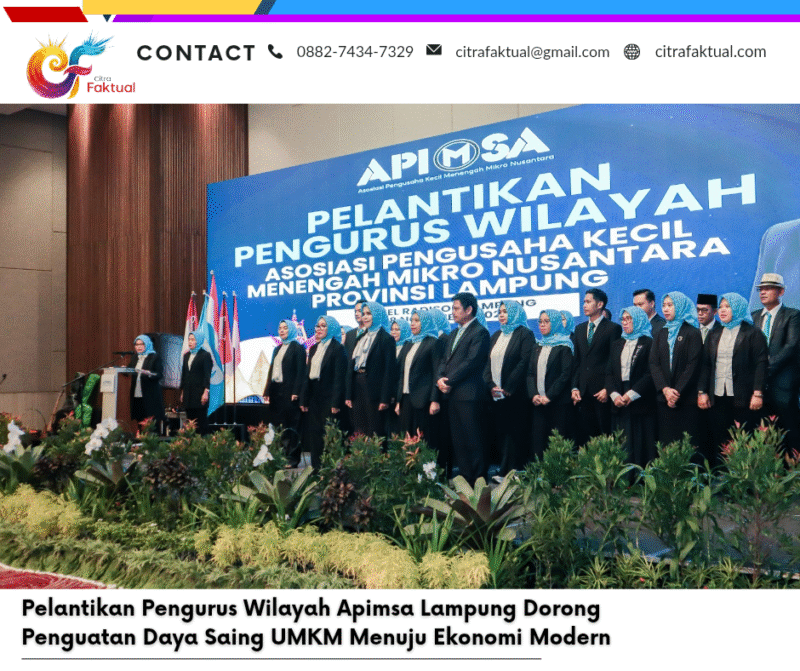 Pelantikan Pengurus Wilayah Apimsa Lampung Dorong Penguatan Daya Saing UMKM Menuju Ekonomi Modern