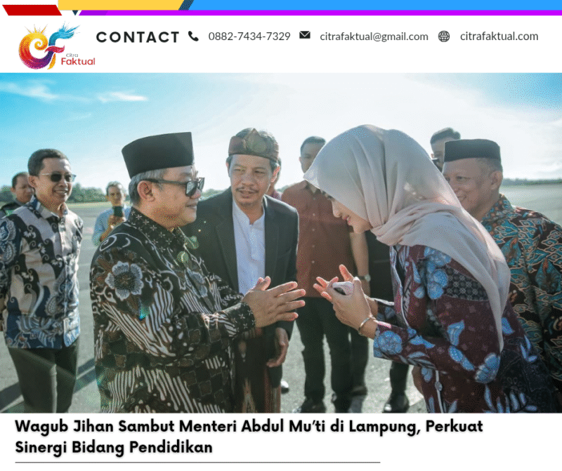 Wagub Jihan Sambut Menteri Abdul Mu’ti di Lampung, Perkuat Sinergi Bidang Pendidikan