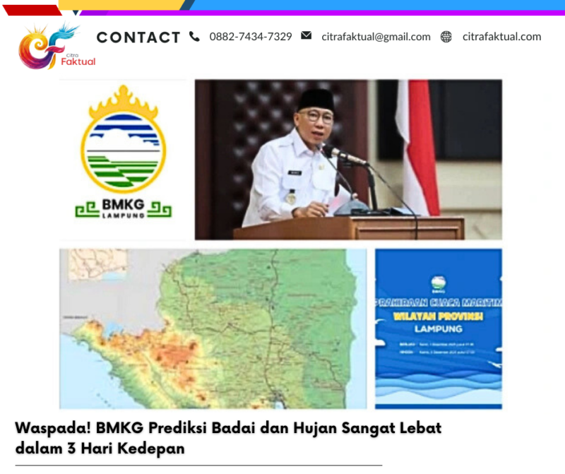Waspada! BMKG Prediksi Badai dan Hujan Sangat Lebat dalam 3 Hari Kedepan