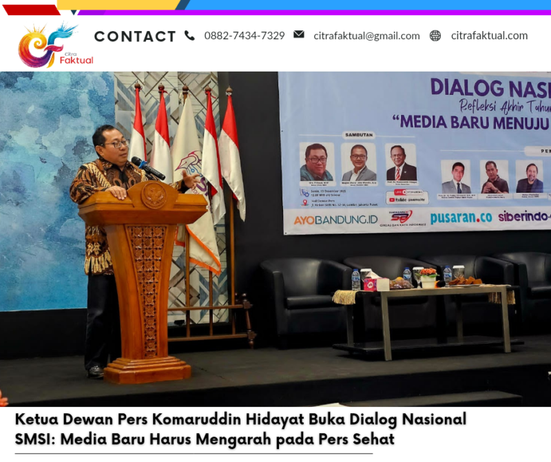Ketua Dewan Pers Komaruddin Hidayat Buka Dialog Nasional SMSI: Media Baru Harus Mengarah pada Pers Sehat