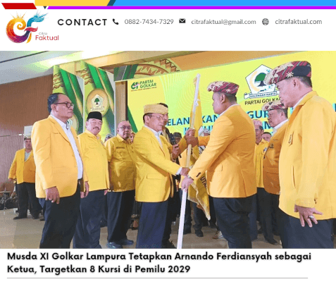 Musda XI Golkar Lampura Tetapkan Arnando Ferdiansyah sebagai Ketua, Targetkan 8 Kursi di Pemilu 2029
