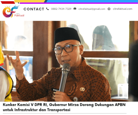 Kunker Komisi V DPR RI, Gubernur Mirza Dorong Dukungan APBN untuk Infrastruktur dan Transportasi