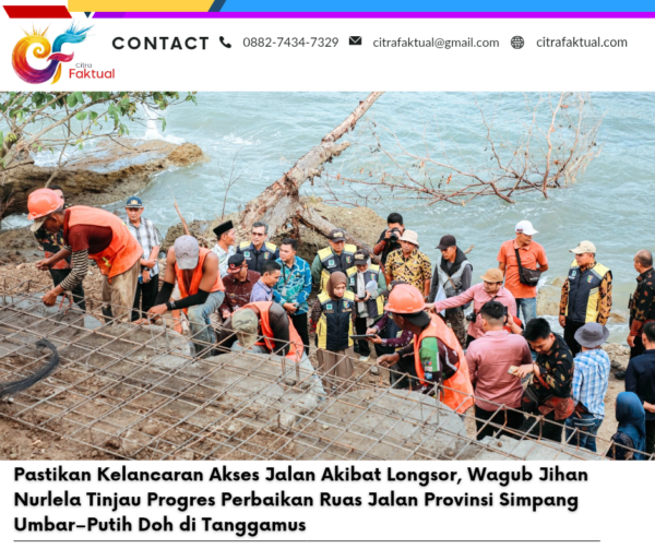 Pastikan Kelancaran Akses Jalan Akibat Longsor, Wagub Jihan Nurlela Tinjau Progres Perbaikan Ruas Jalan Provinsi Simpang Umbar–Putih Doh di Tanggamus