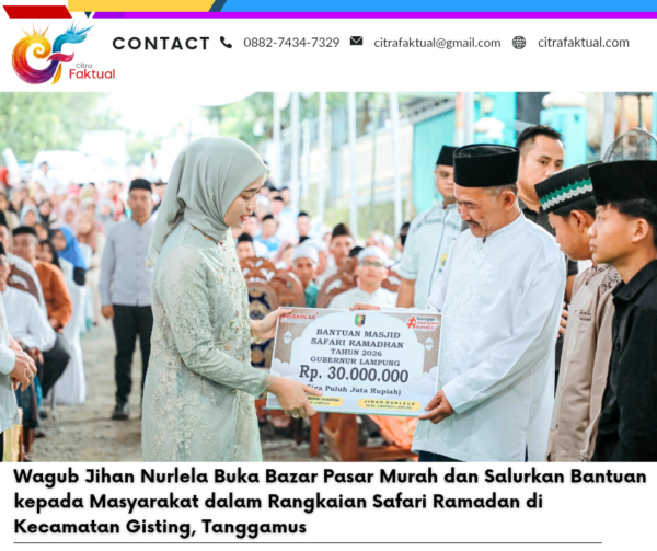 Wagub Jihan Nurlela Buka Bazar Pasar Murah dan Salurkan Bantuan kepada Masyarakat dalam Rangkaian Safari Ramadan di Kecamatan Gisting, Tanggamus