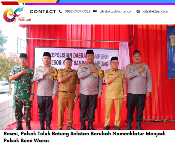 Resmi, Polsek Teluk Betung Selatan Berubah Nomenklatur Menjadi Polsek Bumi Waras