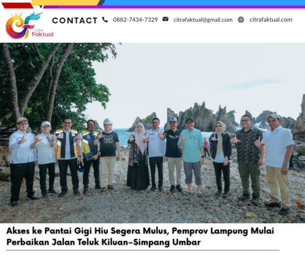 Akses ke Pantai Gigi Hiu Segera Mulus, Pemprov Lampung Mulai Perbaikan Jalan Teluk Kiluan–Simpang Umbar
