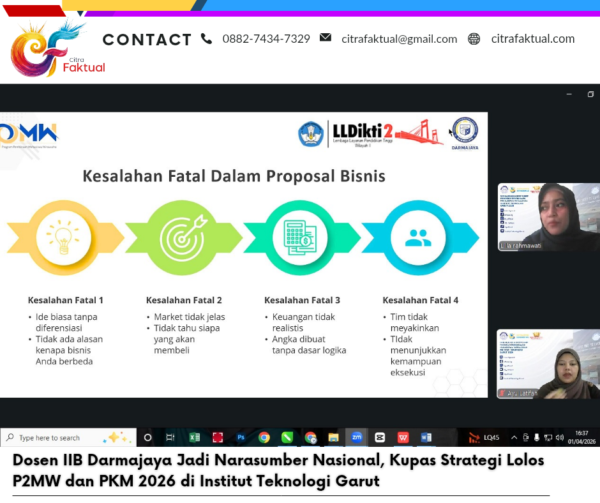Dosen IIB Darmajaya Jadi Narasumber Nasional, Kupas Strategi Lolos P2MW dan PKM 2026 di Institut Teknologi Garut