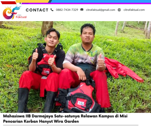 Mahasiswa IIB Darmajaya Satu-satunya Relawan Kampus di Misi Pencarian Korban Hanyut Wira Garden