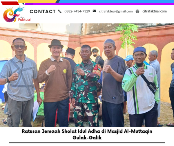Ratusan Jemaah Sholat Idul Adha di Masjid Al-Muttaqin Gulak-Galik